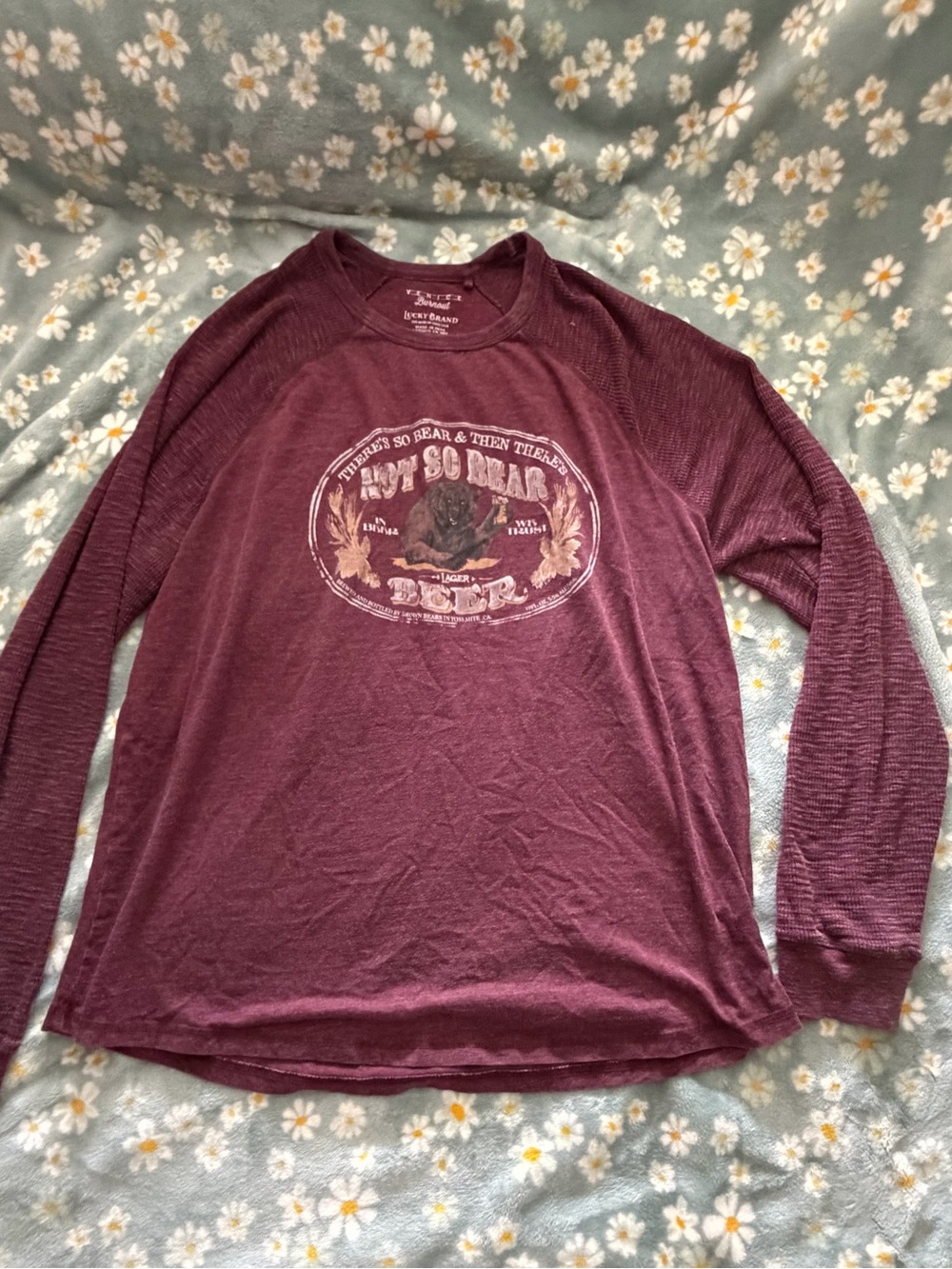 Lucky Brand Men's Long Sleeve Graphic Tee - Maroon